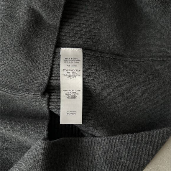 New Splendid Rumi Rib Knit Cotton Sweater in Heather Charcoal Women's Size L - Picture 6 of 9